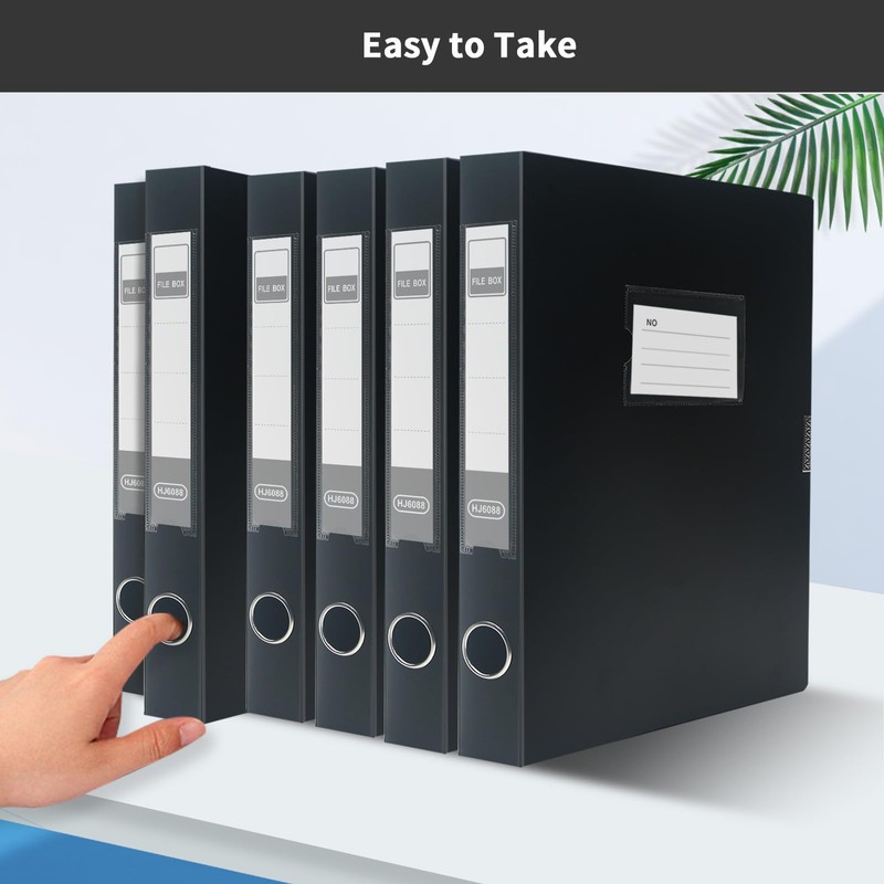 4 Pack Box Files A4,Plastic Box File with Lid,40mm Spine