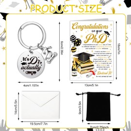 HOWAF PhD Graduation Card, Doctored It! Degree Congratulations Card with Its Dr Actually Keyring, PhD Graduation Gifts for Her, Him, Daughter, Son, Granddaughter, Grandson, Niece, Nephew, Friends