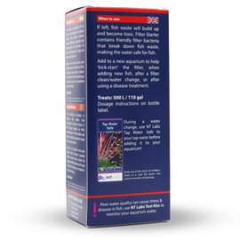 NT Labs Aquarium Filter Starter Tropical & Coldwater Aquariums, Breaks Down Toxic Fish Waste, Prevents Ammonia & Nitrite, use after adding new fish or a Filter Clean (100 ml)