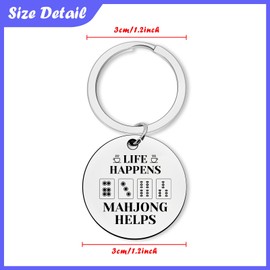 Mahjong Keychain Funny Gifts for Mahjong Lovers Friends Family Jewelry for Player Gift for Mom Grandma Sisters Christmas Birthday Retirement Gifts