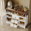 YGEOMER Buffet Cabinet Sideboard Farmhouse Coffee Bar with 3 Drawers