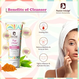 Passion Indulge Pink Mania AHA BHA Purifying & Oil Control Face Cleanser With Turmeric & Green Tea | Acne Removal
