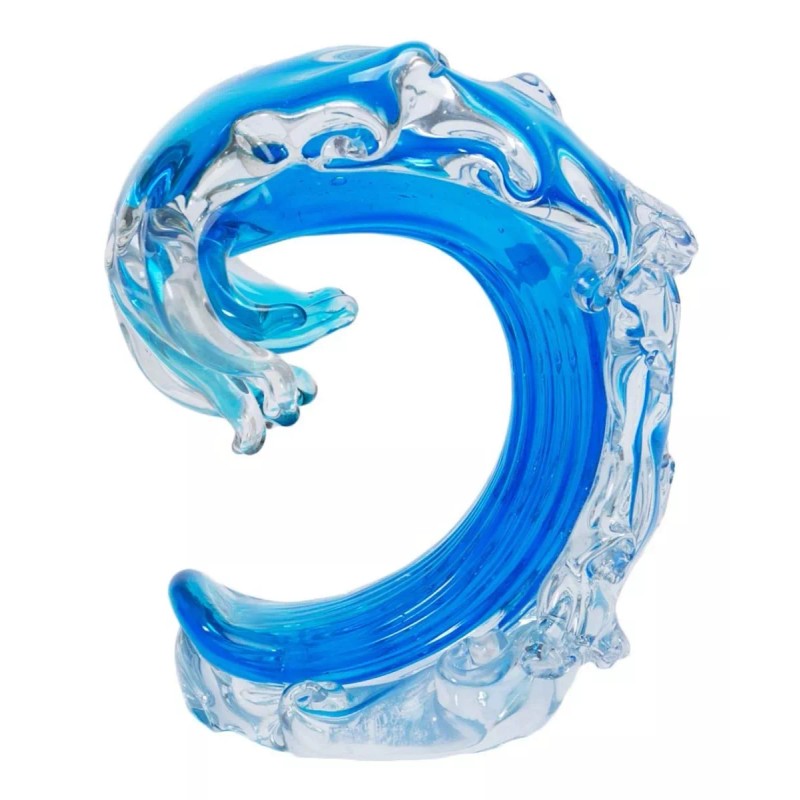 Beachcombers Cristal Soplado Escultura Arte Decorativo Centro Mesa Ola