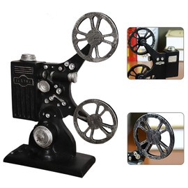 Vintage Resin Movie Film Projector Model Figurine Figure Props for Home Office Shop Cinema Desktop Decor Crafts Ornament Gift