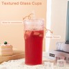 GOSCHE Glass Coffee Cups with Lids and Straws, 20oz Drinking