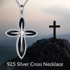 ONEFINITY Cross Necklace for Women Sterling Silver Black Onyx Cross