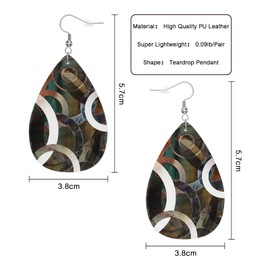 Vosach Leather Abstract Geometric Earring, Lightweight 925 Silver Plated Hook, Ideal for Women's Fashionable Daily Wear