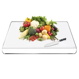 Acrylic Cutting Board with Counter Lip, 24x18 Inch clear cutting board for countertop, Non-Slip acrylic cutting boards for kitchen, Great Kitchen Essential Gadgets & Décor.