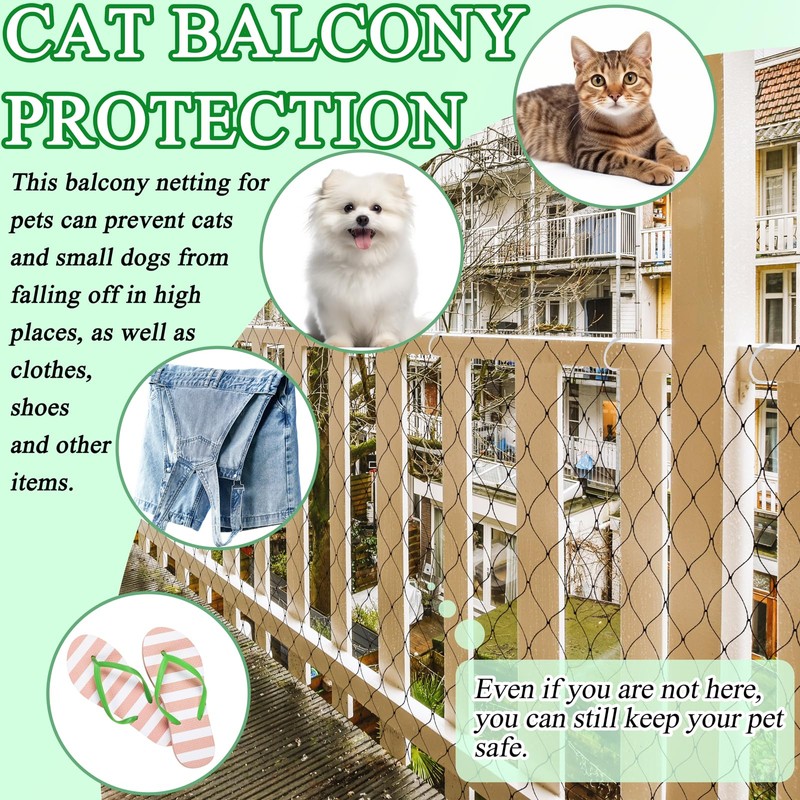 TiciKim Cat Net for Balcony and Window, 9 x 3