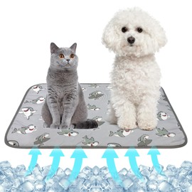 NACOCO Summer Pet Cooling Mat - Cat Dog Cushion Pad Sleeping Cool Sharks Comfortable Soft for Pets Kids and Adults (Grey Shark, S)