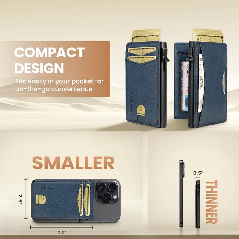 RUNBOX Slim Card Wallet for Men with ID Window –