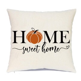 RABUSOFA Fall Pillow Covers 20x20 Inch,Fall Pillow Decorative Throw Pillows,Thanksgiving Orange Pumpkin Pillow Cases,Autumn Outdoor Lumbar Cushion Covers,Decor for Couch Bedroom Sofa Farmhouse