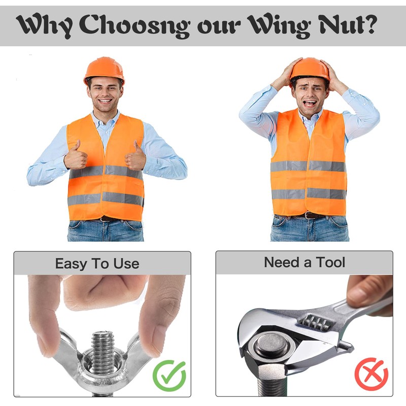 GothicBride Pack of 25 Wing Nuts, M5, Stainless Steel 304