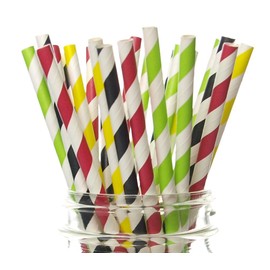 Race Car Straws, Racing Cars Party Supplies (25 Pack) - Indy 500 Race Car Party Decorations, Driving Stoplight Straws, Racecar Cars Birthday Party Straws