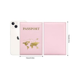 Passport Cover, Passport Case, PU Leather Passport Holder, Passport Protective Cover for Bank Cards, Credit Cards, Passports, Travel Documents, pink, Modern