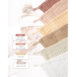 Konssy 6 Pack Face Cloths, Soft Wash Cloth for Washing Face, Cotton Face Towels for Sensitive Skin Women Facial Makeup Remover Reusable Absorbent Washcloths （11 x 11 Inch）