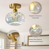 Luafac Vintage Glass Flush Mount Ceiling Light - 2 Pack，7.9
