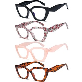 EYEURL Cat Eye Reading Glasses for Women Oprah Style Blue Light Blocking Oversized Computer Readers Fashion Eyeglasses with Spring Hinge 2.50
