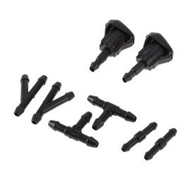 RATCHROLL Windshield Washer Nozzle for Toyota Camry 1997-2001 Front W/ 2 Pcs Y Hose Connector Car 85381AA010 Black Plastic 1 Set