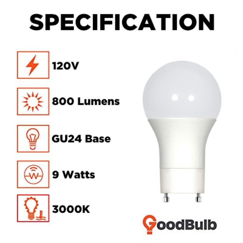 GoodBulb LED Light Bulbs - 9 Watt (60 Watt Equivalent)