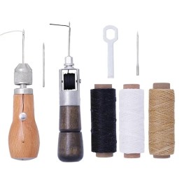 Unbranded Leather Sewing Awl Thread Kit with Waxed Thread Speedy Manual Stitcher Tool - type B