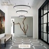 AIRYPHANT Modern LED Chandelier 3 Rings Black Chandelier Dimmable LED
