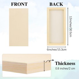 Aodaer 8 Pack Wood Panels 6 x 12 Inch Wooden Panels Canvas Unfinished Craft Wood Boards Panels for Art Crafts Acrylic and Oil Painting Pouring DIY Projects