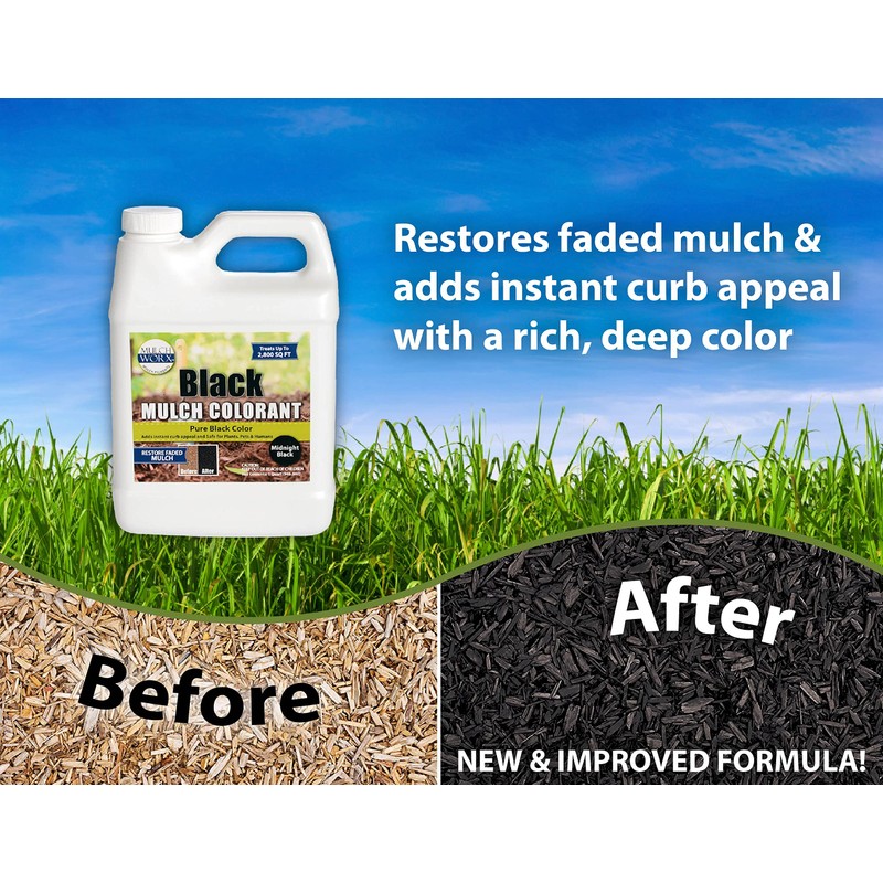 MulchWorx Black Mulch Color Concentrate- Quart - Treats 2,800 Sq.