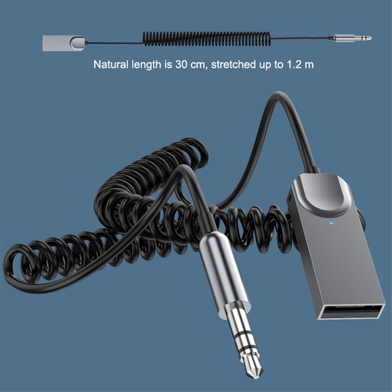 Bluetooth Aux Adapter Cable HiFi Stereo Support Hands Free Calls