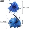 2Pcs Flower Feather Fascinators, Rose Hair Clip Large Feather Flower