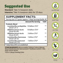 THERALAC Master Supplements Granular 1.05 oz - Multi-Strain Probiotic Powder for Optimal Gut Health - Great for Kids - Vegan, Gluten Free - 40 Servings