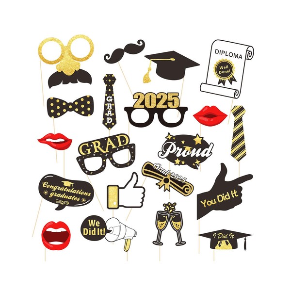 ZEXIJOW Pack of 20 Graduation Photo Props, Funny Photo Props,
