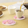 ALSNWNZ Pink Coasters Set of 6, Absorbent Ceramic Coasters for