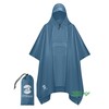 SaphiRose Extra Thick Hooded Rain Poncho Double Layer Waterproof Raincoat