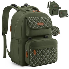 Maelstrom Large Diaper Bag,29L-45L Expandable Diaper Bag Backpack for 2 Kids/Twins Baby Stuff, with Removable Cross Body Bottle Bag for Mom/Dad,Stylish Baby Bag Gift for Boys/Girl-Army Green