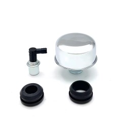 SPP Valve Cover Breather & PCV Valve Push-In GM Chevy Pontiac Ford Mopar Chrome