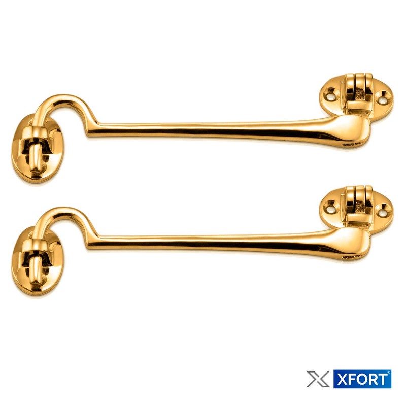 XFORT Polished Brass Cabin Hook Gate Latch Door Latch Door