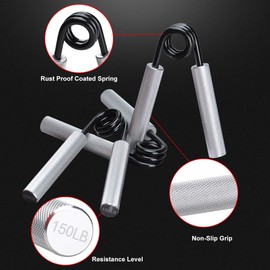 COVVY Hand Grip Strengthener(150, 200, 250 lbs),No Slip Heavy Grippers,Finger Wrist & Forearm Exerciser,Arm Muscle Builder,Metal Grip Strength for Beginners and Professionals,Home Office & Gym,3 Pack