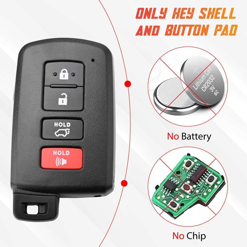 Sianxaido 89904-06140 Key Fob Shell Case Compatible with Sequoia 2019-2020