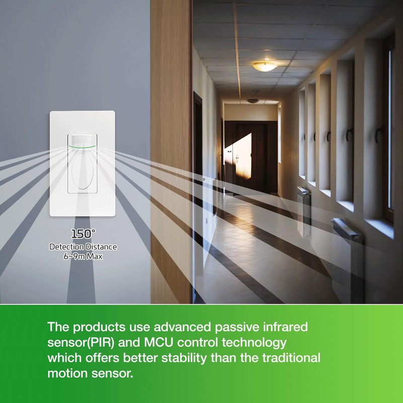 RAYZEEK Motion Sensor Light Switch,Need Ground Wire,Occupancy Sensor Switch, PIR