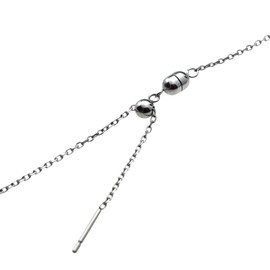 Petit Jewel YU-NA Women's Necklace, Chain, Stainless Steel, 116 L; Slide Adjustable, Hypoallergenic, 0.04 inch (1.1 mm) Cut Azuki Chain, Stainless Steel, No Gemstone