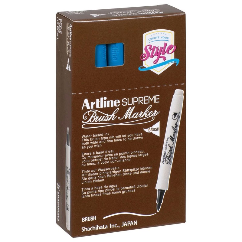artline Royal Blue Supreme Brush Marker Pen