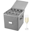 LotFancy Champagne Flute Storage Container, Hard Shell, Stackable, 12" Tall