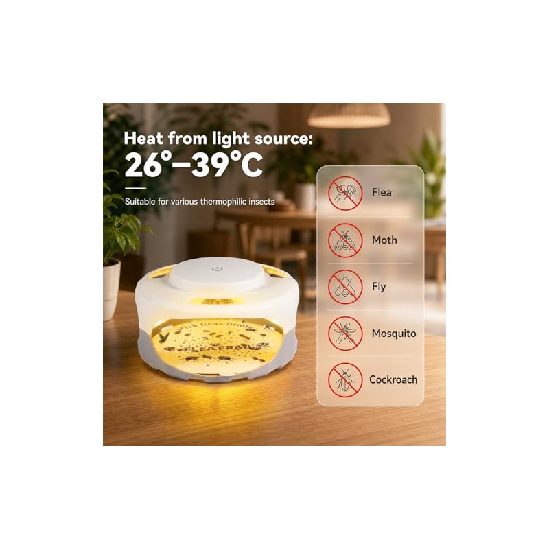 4 Pack Flea Traps for Inside Your Home,Dual Light Flea