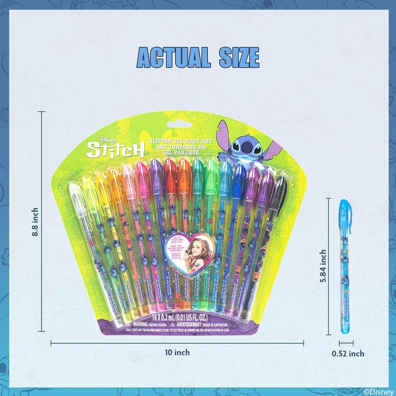 Stitch Set de Arte Corporal con Glitter 16 pzas para