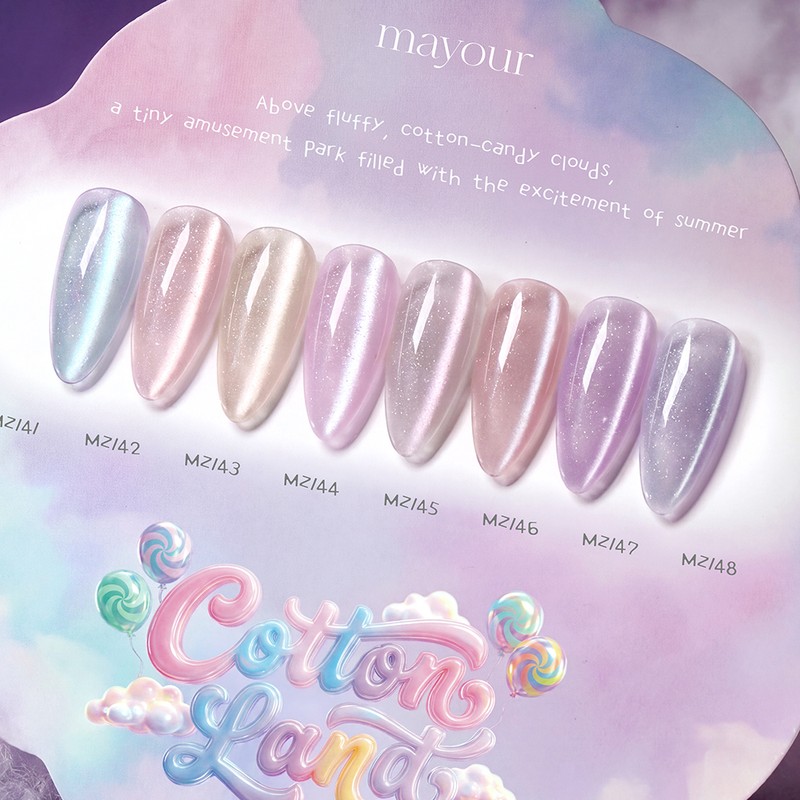 May Your Cotton Land 8 Piece Set Pastel Magnetic Gel
