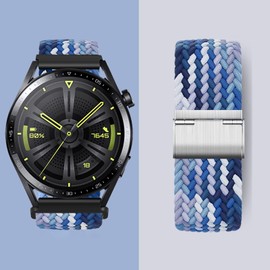 AidorMax Nylon Elastic Watch Straps, Quick Release Strap 22 mm, Replacement Straps with Adjustable Non-Slip Buckle for Smartwatches and Wristwatches Men Women (22 mm, Blueberry)