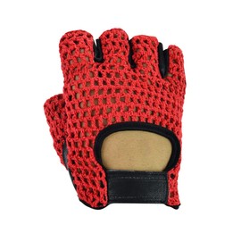 Send Sports Mesh Knit X Grip Training Gloves, STRONG GRIP TRAINING GYM GLOVES WORKOUT BODYBUILDING STRENGTH POWER (Red, Large)