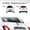 Fiat 3D Sticker Logo 500 Black 71 x 65 mm