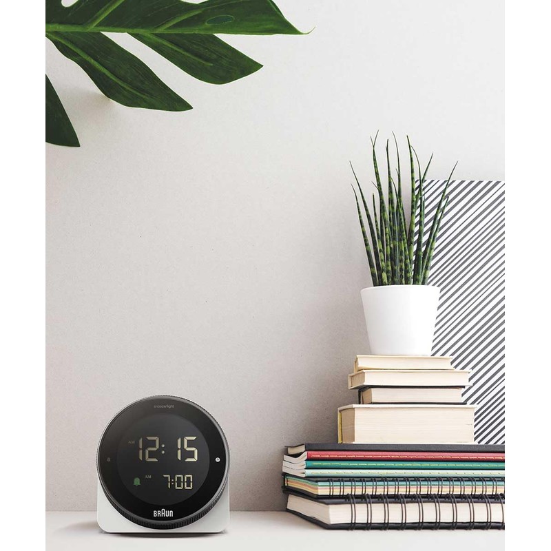 BRAUN/Brown BC24W Digital Alarm Clock, White